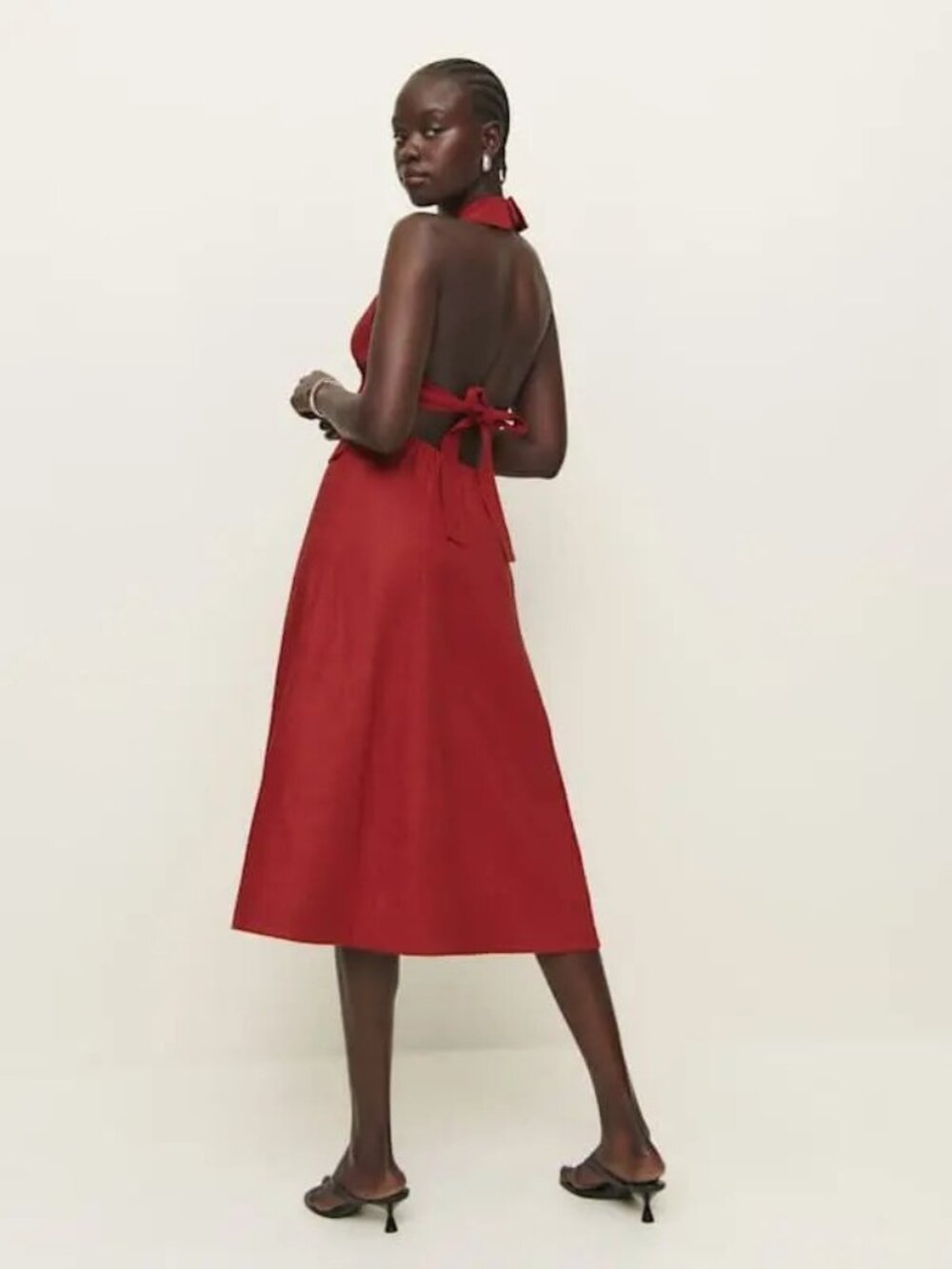 REFORMATION Masha Linen Dress Sundried Tomato Size 8 NWT - Picture 2 of 10